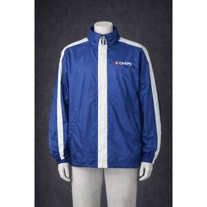 Chaps Mens Size S Small Windbreaker Nylon Jacket Blue Hood Track Athletic P CH